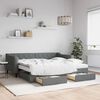 vidaXL Daybed with Trundle and Drawers Dark Grey 90x190 cm Fabric