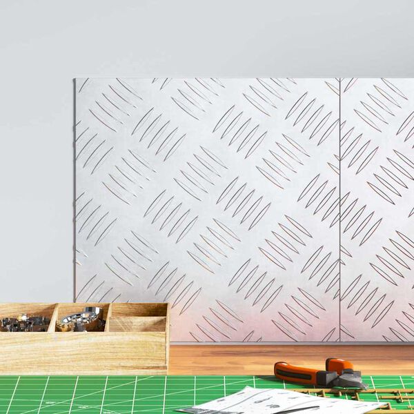 vidaXL Stair Tread Square 2 pcs Silver 30 x 30 cm Aluminium