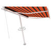 vidaXL Freestanding Manual Retractable Awning 350x250 cm Orange/Brown
