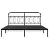 vidaXL Metal Bed Frame without Mattress with Headboard Black 180x200cm