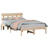 vidaXL Bed Frame with Headboard Brown 120 x 200 cm Solid Pine wood