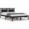 vidaXL Bed Frame without Mattress Black 140x190 cm Solid Wood