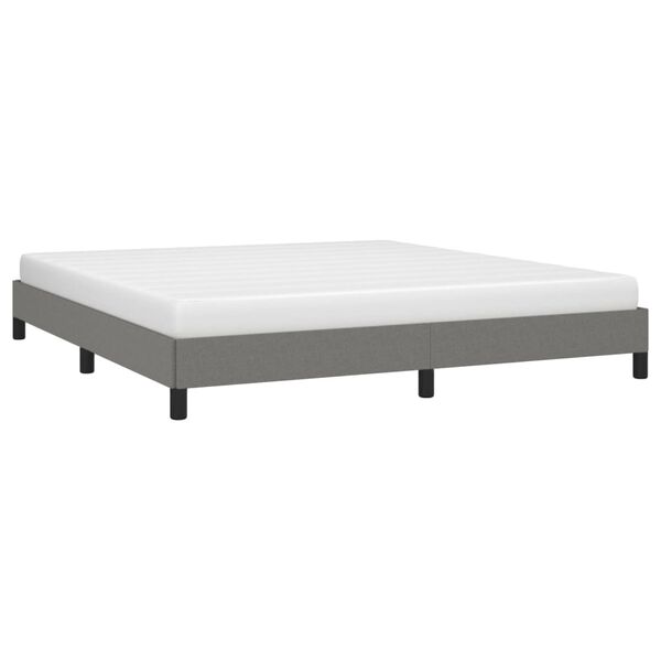 vidaXL Bed Frame without Mattress Dark Grey Super King Fabric