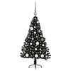 vidaXL Artificial Pre-lit Christmas Tree Black 120 cm PVC