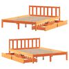 vidaXL Bed Frame without Mattress Wax Brown 135x190 cm Double Solid Wood Pine