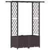 vidaXL Raised Bed with Trellis and Roof Brown 124.5 x 40 x 136 cm PP