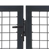 vidaXL Garden Gate with Posts Steel 350x120 cm Anthracite