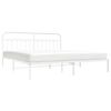 vidaXL Metal Bed Frame without Mattress with Headboard White 193x203cm