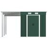 vidaXL Garden Shed with Extended Roof Green 346x193x181 cm Steel