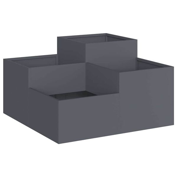 vidaXL Garden Planter Anthracite 100 x 100 x 48 cm Steel