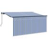 vidaXL Retractable Awning Retractable Blue and White 300 x 200 cm