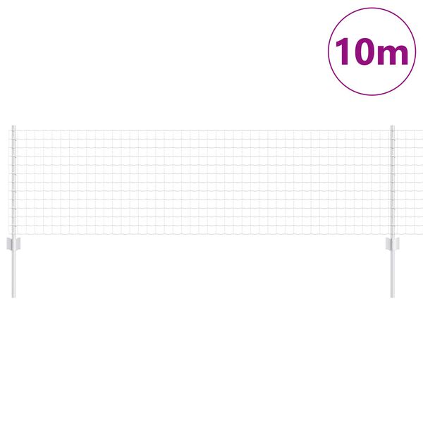 vidaXL Fence with Post Silver 0.6 x 10 m Steel