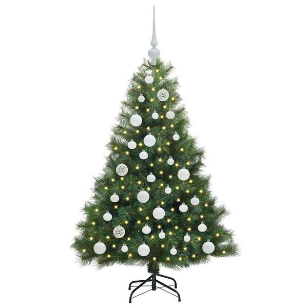 vidaXL Artificial Christmas Tree with 150 LEDs Green 120 cm PE and PVC
