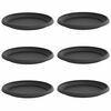 vidaXL Round Flower Tray 6 pcs Black &Oslash; 23.5 x 2.5 cm Plastic