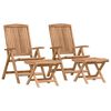 vidaXL Garden Dining Set 4 pcs Brown Solid Teak Wood
