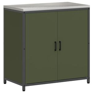 vidaXL Kitchen Storage with Shelf Olive Green 90 x 50 x 92 cm Steel