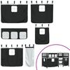vidaXL Kids' Loft Bed with Curtains without Mattress White&Black 90x190 cm Single