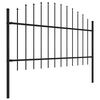 vidaXL Garden Fence with Spear Top Steel 1248x125 cm Black