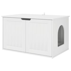 vidaXL Cat House Gloss White 85 x 55 x 50.5 cm Engineered Wood