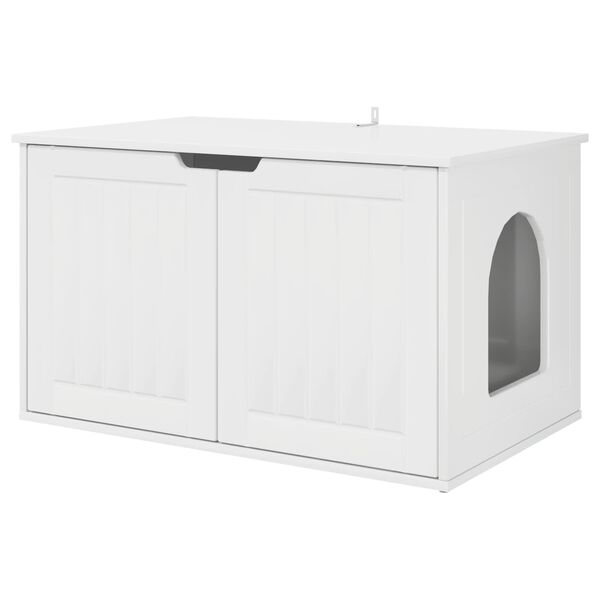 vidaXL Cat House Gloss White 85 x 55 x 50.5 cm Engineered Wood