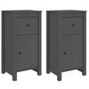 vidaXL Sideboards 2 pcs Grey 40x35x80 cm Solid Wood Pine
