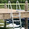 vidaXL 3-Step Dock Ladder Silver 58 x 77 x 144 cm Aluminium