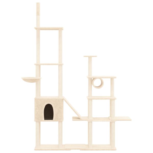 vidaXL Cat Tree with Sisal Scratching Posts Cream 279 cm