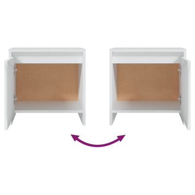 vidaXL Bedside Cabinets 2 pcs White 45x34x44.5 cm Engineered Wood