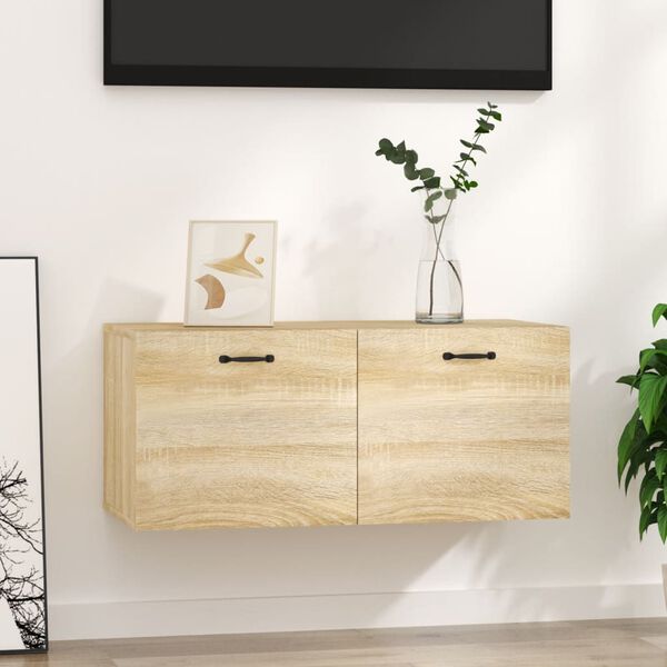 vidaXL Wall Cabinet Sonoma Oak 80x36.5x35 cm Engineered Wood