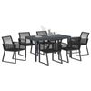 vidaXL Garden Dining Set 7 pcs Black Poly Rattan