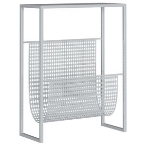 vidaXL Magazine Rack | Silver | Steel | Compact | Magazines Rack | Rectangular