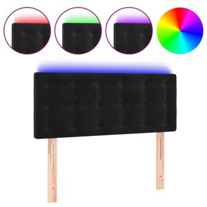 vidaXL LED Headboard Black 80x5x78/88 cm Velvet