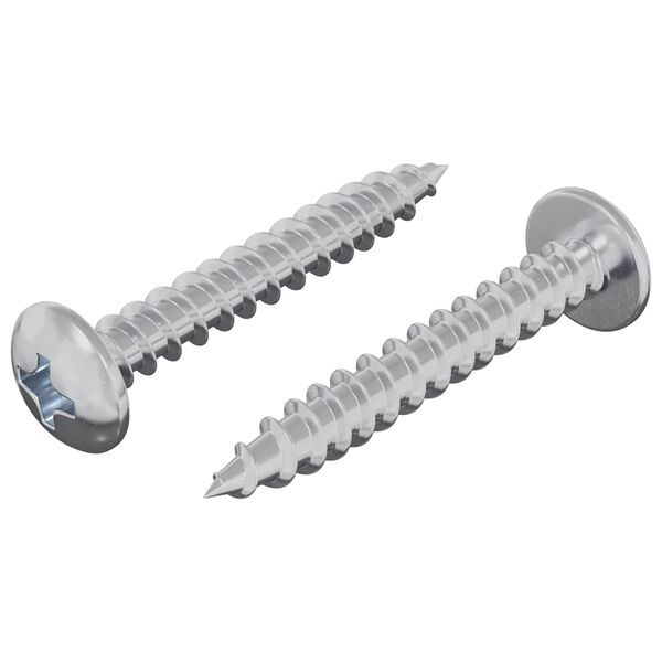 vidaXL Wood Screw 2 pcs Silver M4 x 28 mm Iron