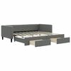 vidaXL Daybed with Trundle&Drawers without Mattress Dark Grey 90x190 cm Single