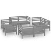 vidaXL 8 Piece Garden Lounge Set Grey Solid Pinewood