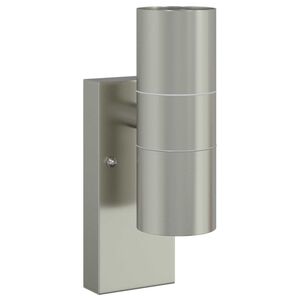 vidaXL Outdoor Wall Light Silver 7 x 10 x 22 cm Stainless steel