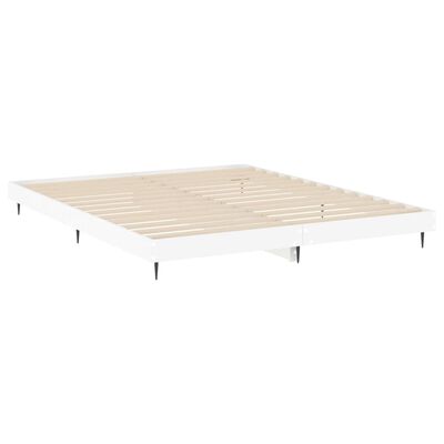 vidaXL Bed Frame White 150x200 cm King Size Engineered Wood
