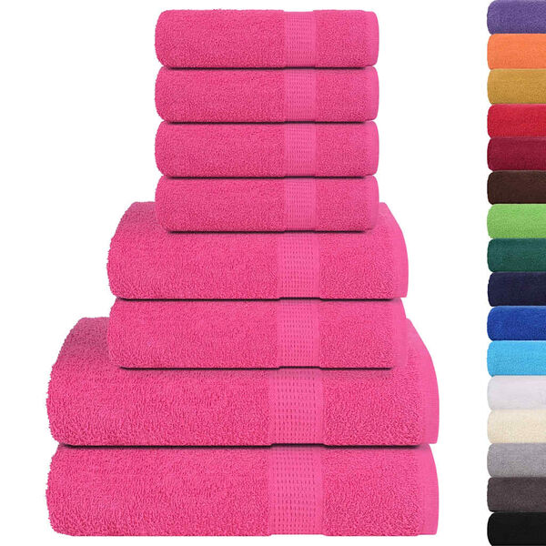 vidaXL 8 Piece Towel Set "FROGN" Pink 360 gsm