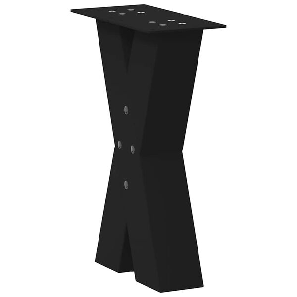 vidaXL Coffee Table Legs X-Shaped 2 pcs Black 28x(42-43) cm Steel