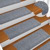 vidaXL Stair Mats Self-adhesive 5 pcs 65x21x4 cm Light Grey Rectangular Edge