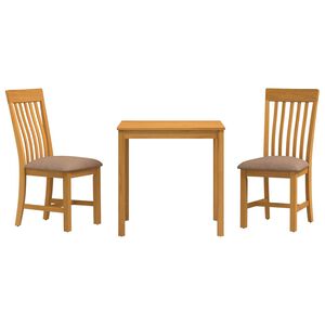 vidaXL Dining Set 3 pcs Grey Solid Oak Wood