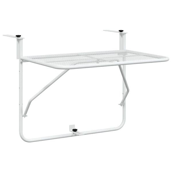 vidaXL Balcony Table White 60x40 cm Steel