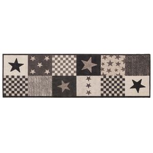 vidaXL Kitchen Rug Grey Stars 150 x 45 cm 100% Polyamide Washable
