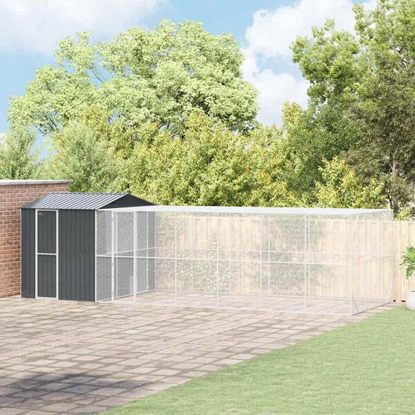 vidaXL Bird Cage Anthracite 845 x 304 x 247 cm Galvanised Steel