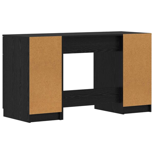 vidaXL Desk with Drawer Black Oak 133 x 50 x 75 cm Engineered Wood