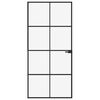 vidaXL Interior Door Black 93x201.5 cm Tempered Glass&Aluminium