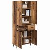 vidaXL Highboard with Drawer 2 pcs Old Wood Engineered Wood and Glass