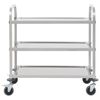 vidaXL 3-Tier Kitchen Trolley 95x45x83.5 cm Stainless Steel