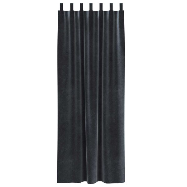 vidaXL Blackout Curtains 2 pcs Dark Grey 140 x 225 cm Velvet