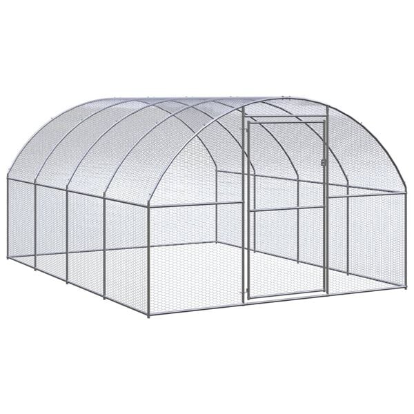 vidaXL Outdoor Chicken Coop 3x4x2 m Galvanised Steel